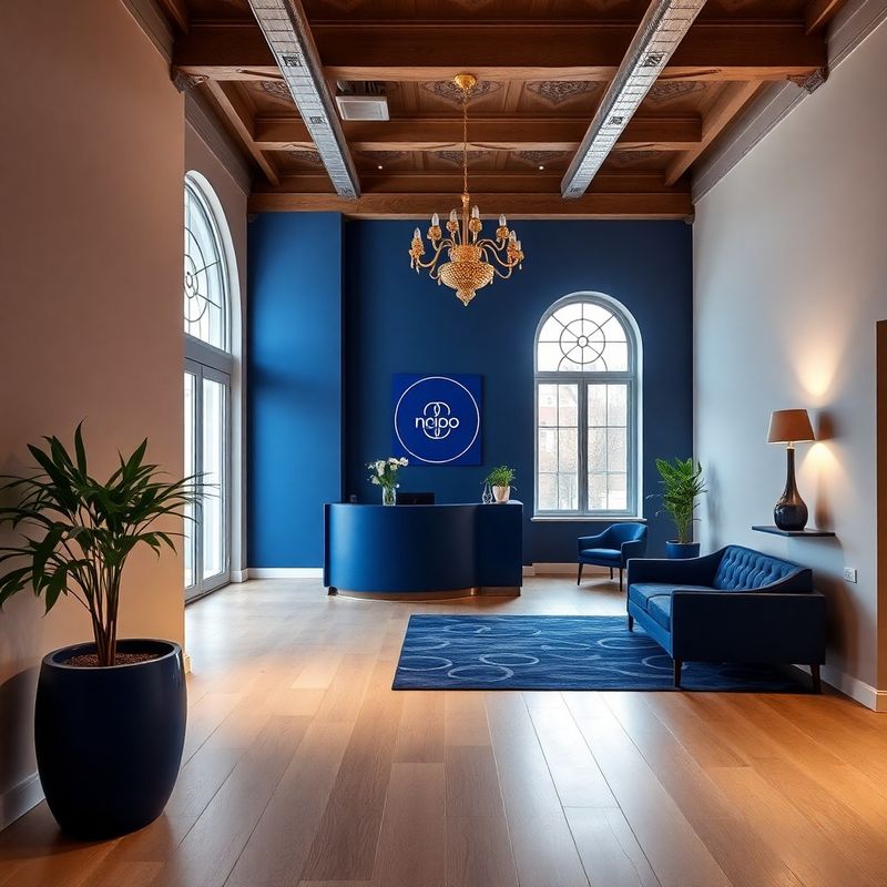Světlá kancelář v Pardubicích s indigo brandingovými prvky